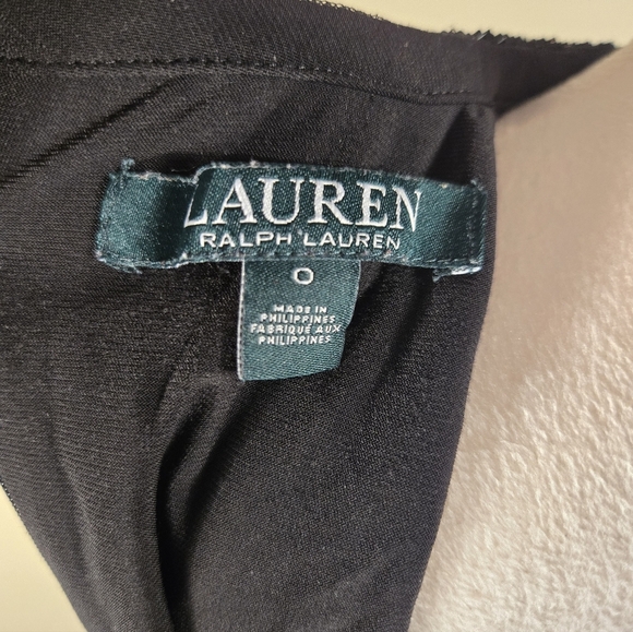 LAUREN RALPH LAUREN Women's Black Beaded-trim Blouson Evening Gown Dress - Picture 8 of 15